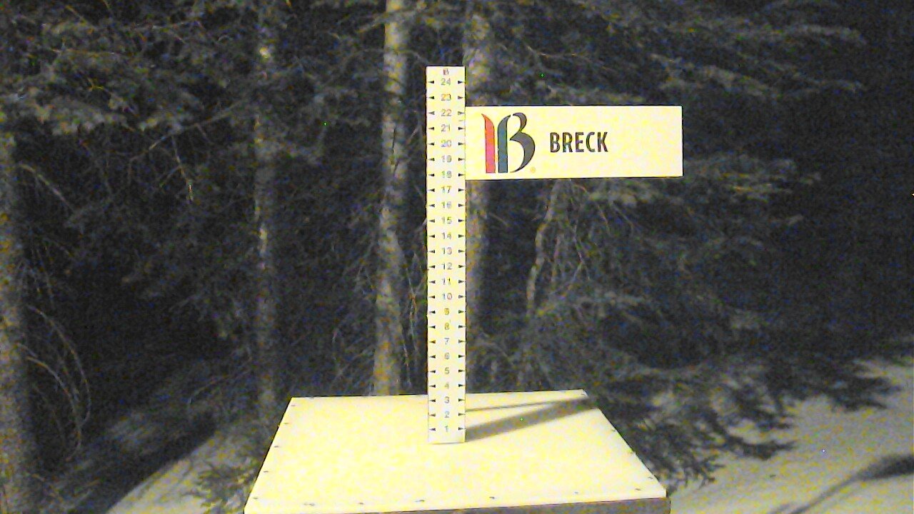Breckenridge snow stake, measured 0.0 inches