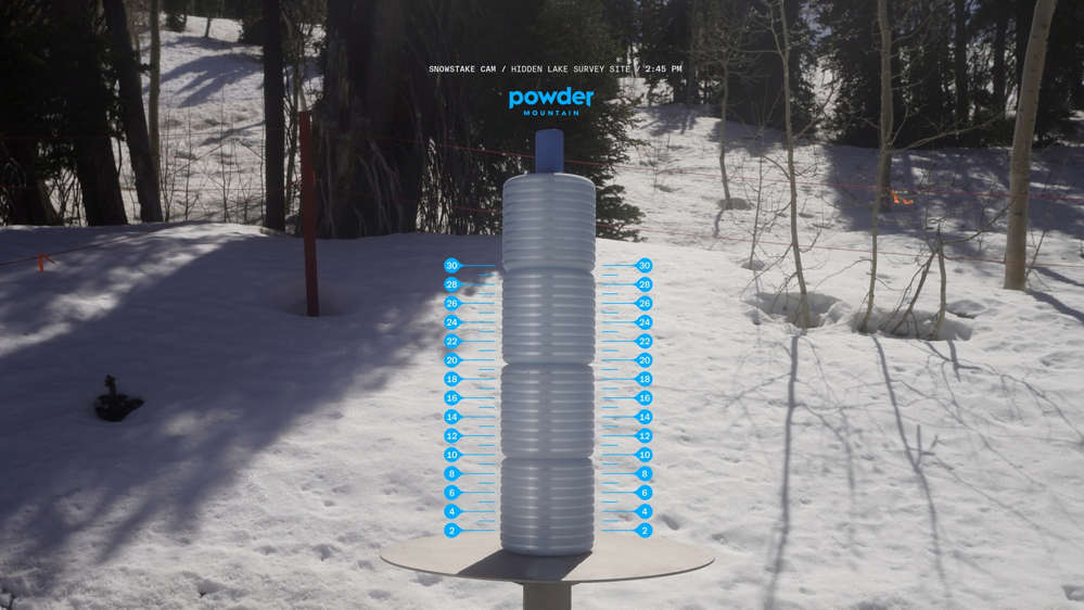 Powder Mountain snow stake, measured 0.0 inches