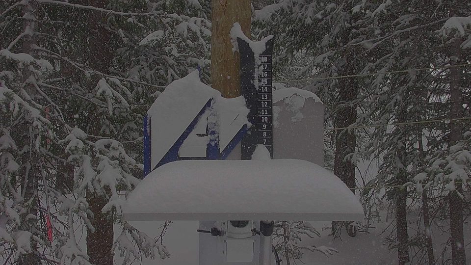 A-Basin snow stake during the storm
